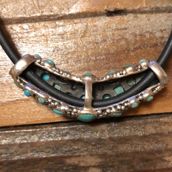 Turquoise and silver choker - Picture 5 of 6